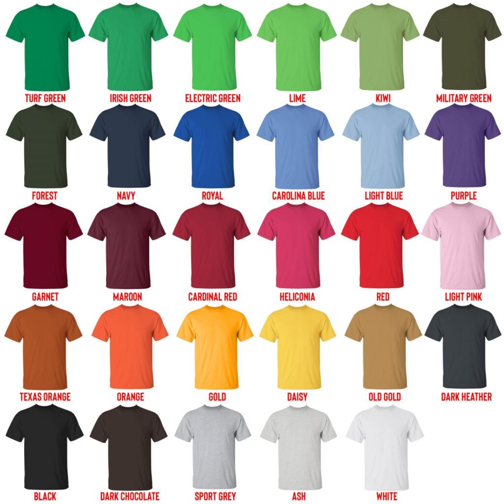 t shirt color chart - Danganronpa Gifts